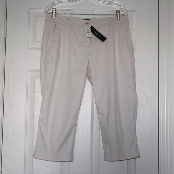Talbots Signature Women Petite Capri Cream Cotton Cropped Pants Size 6P - Picture 5 of 10
